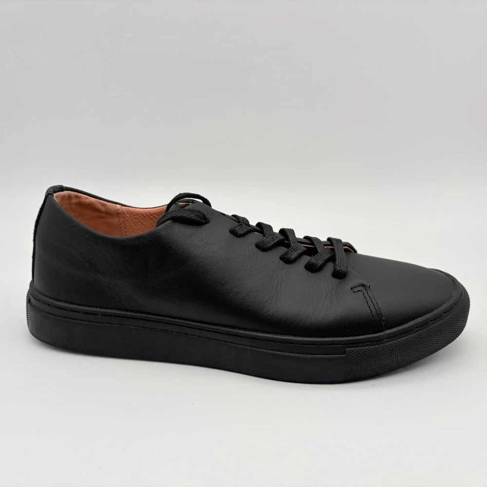 BYLT Lux Low Sneakers Mens Size 8.5 Black Leather Lace Up Shoes